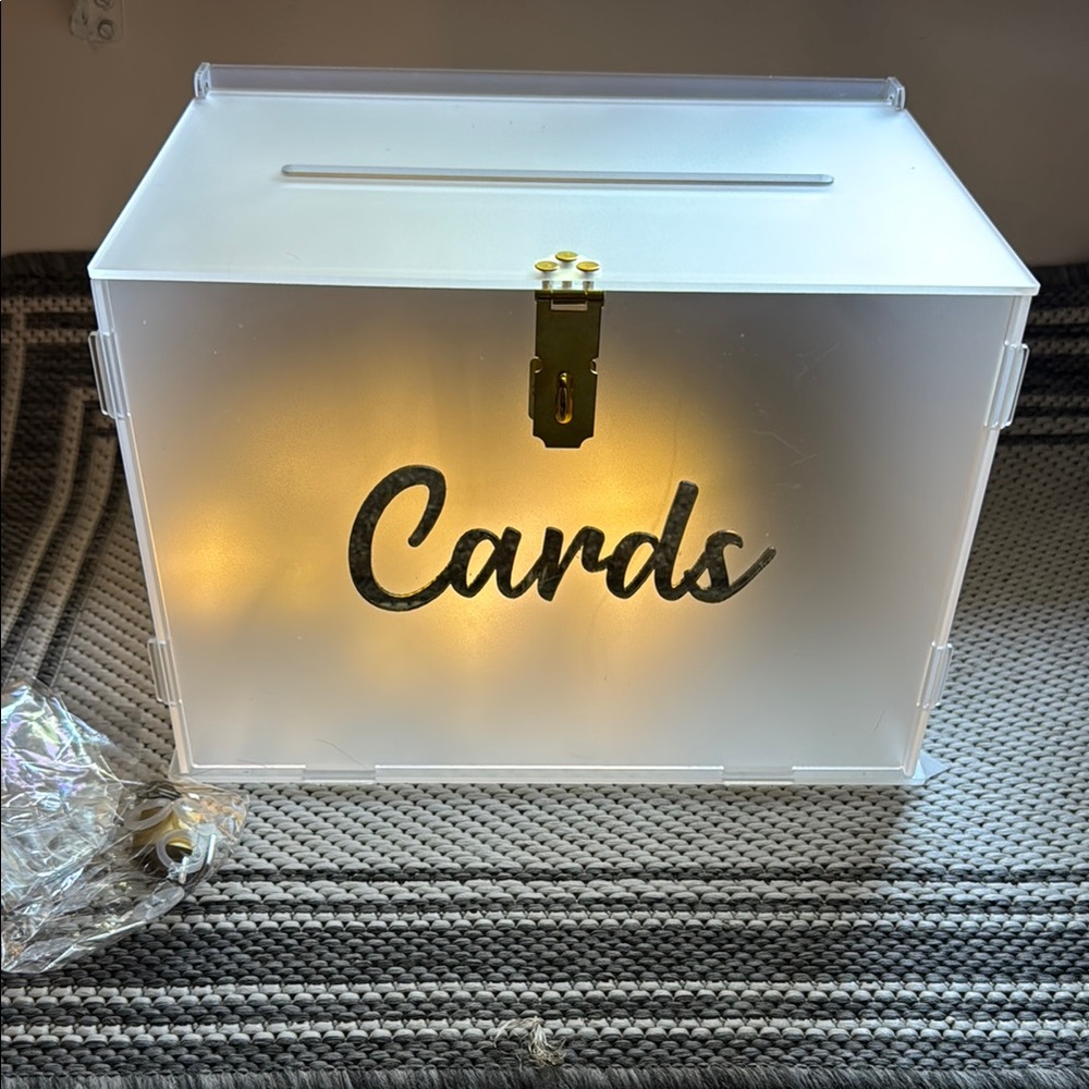 Frosted Card Box with Gold Lock